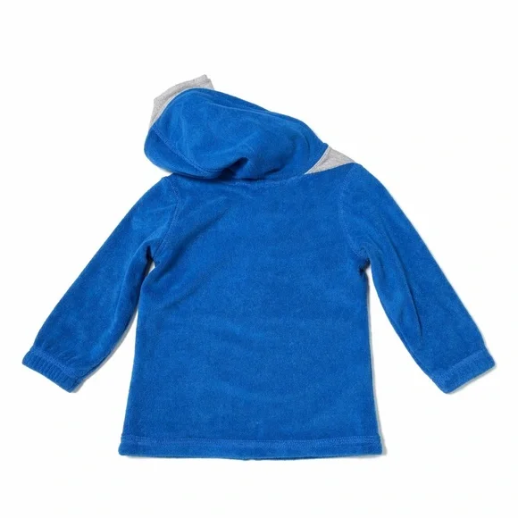 Hanna Andersson Shark Terry Zip Hoodie 18-24M Blue - Picture 4 of 7